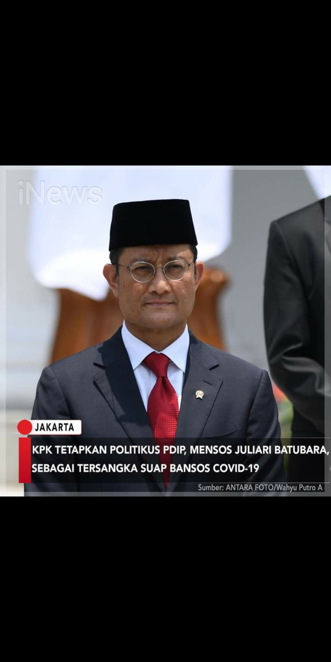 Menteri Sosial (Mensos) Juliari Peter Batubara (JPB) ditetapkan tersangka penerima suap bansos COVID-19 (Virus Corona)