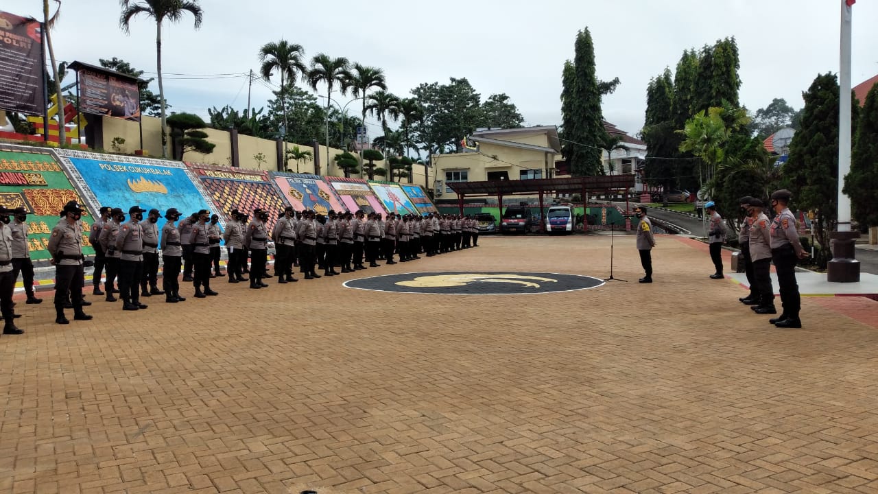 Polres Tanggamus Lepas 100 Personel Pengamanan BKO Pilkakon Pringsewu