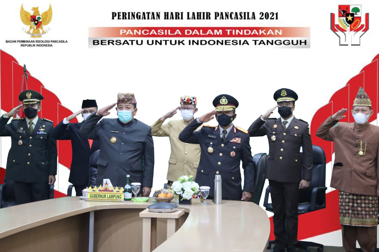 Gubernur Arinal Djunaidi Ikuti Upacara Hari Lahir Pancasila Tahun 2021