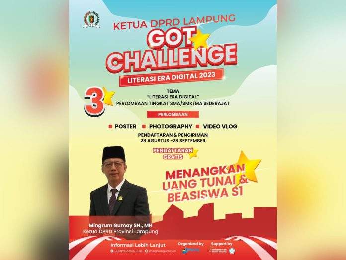 Ketua DPRD Lampung Telah Meluncurkan “GOT CHALLENGE,” Khusus Pelajar Lampung