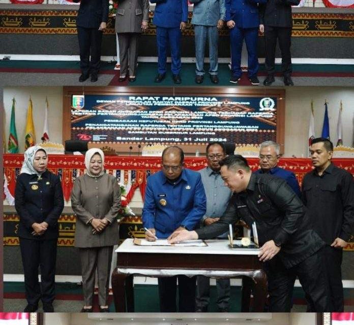 Rapat Paripurna DPRD Provinsi Lampung Lanjutan Pembicaraan Tingkat II